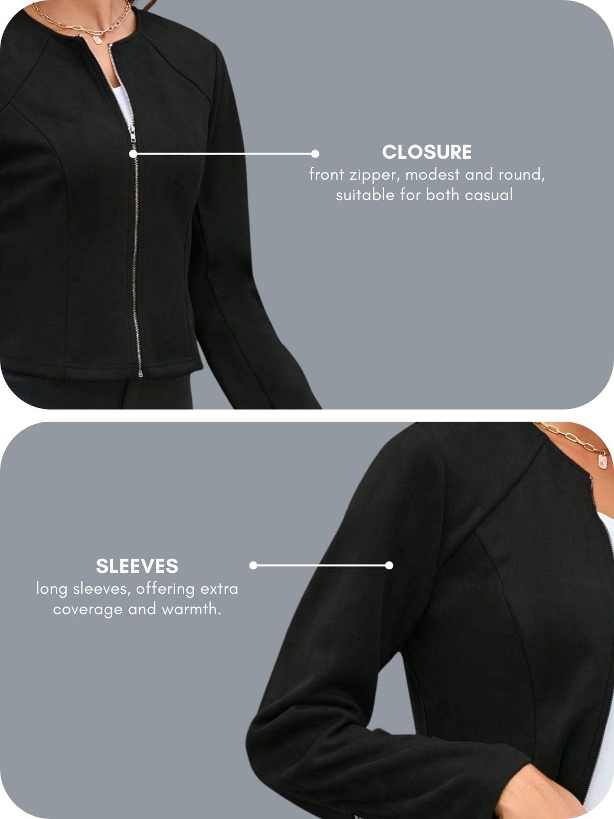 Denim Jacket for Women - Black - Image 5