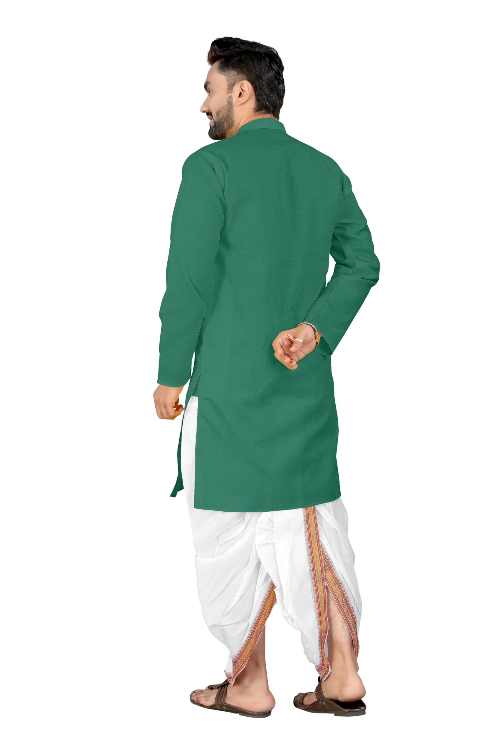Trustous Men's Mahraj Kurta Dhoti Set - Cotton - Image 2