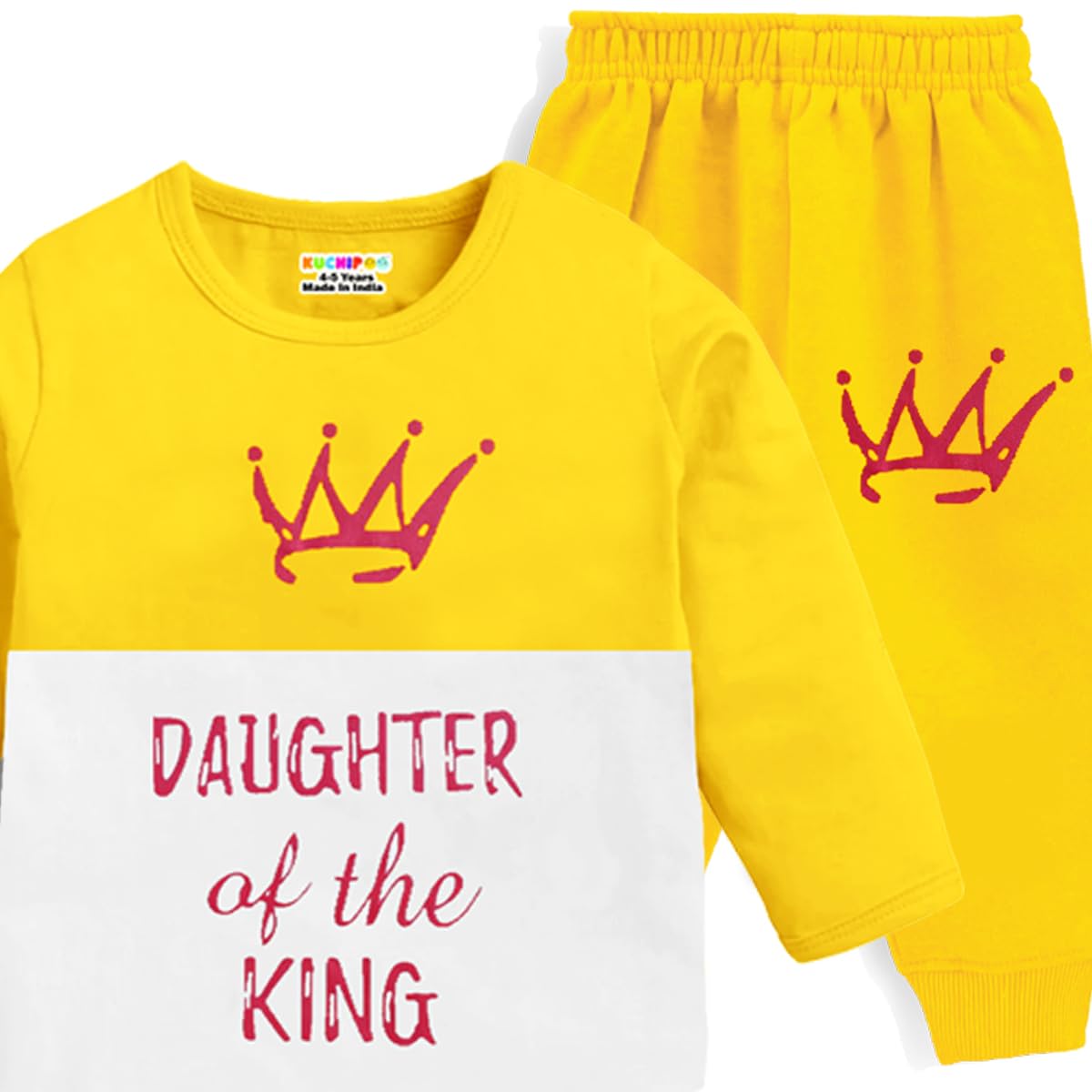 Kuchipoo Baby Girl Cotton Printed T-Shirts and Pyjamas Set - Image 3