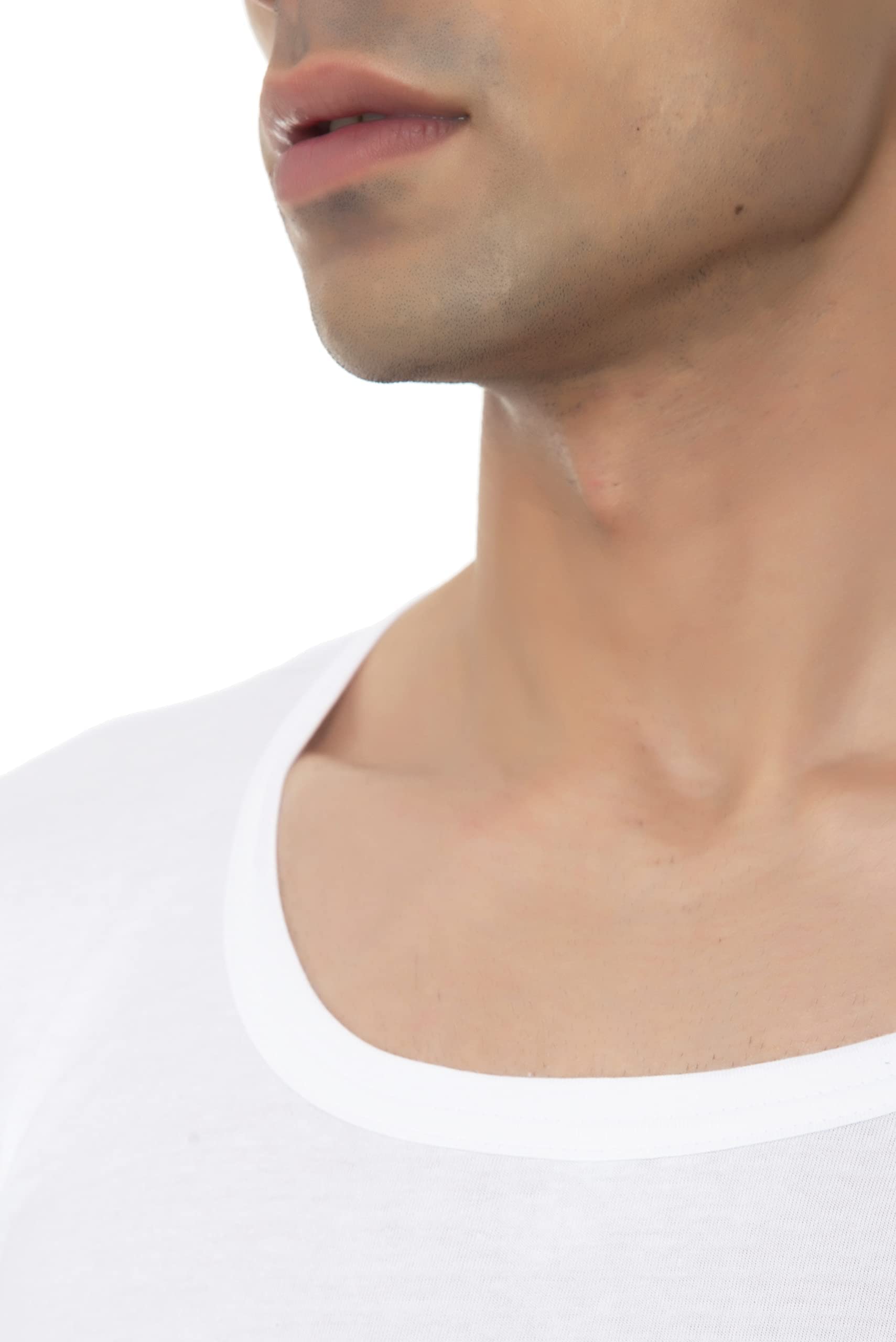 VIP Men Cotton Half Sleeves Vest - White - Image 2