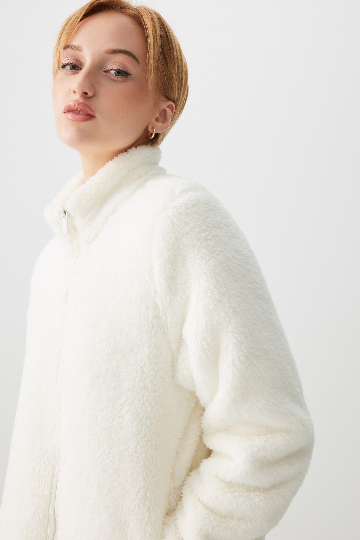 ColorChakra Womens Sherpa Fur Jacket - Image 2