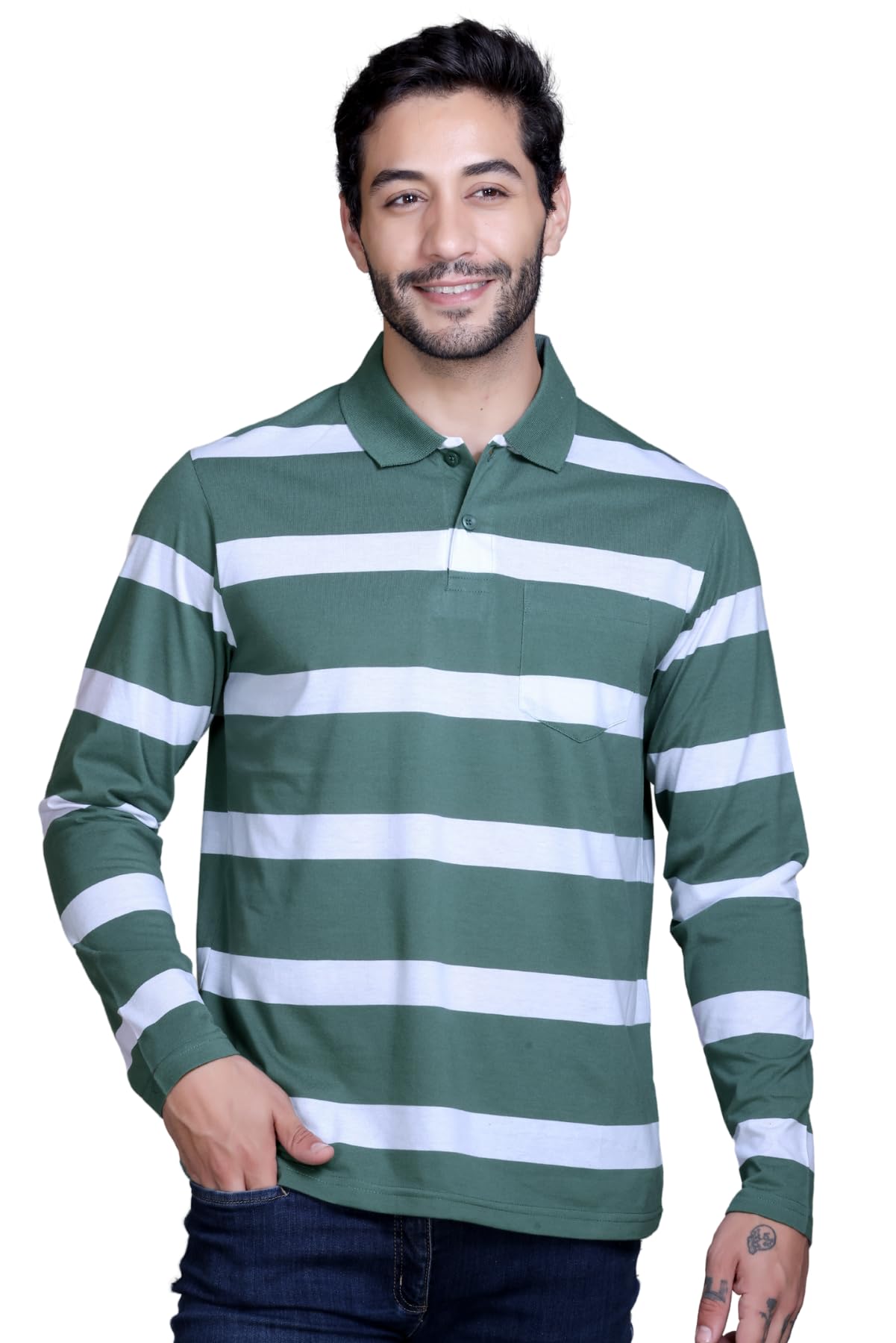 SANE ORIGINALS Men's Green Polo T-Shirt