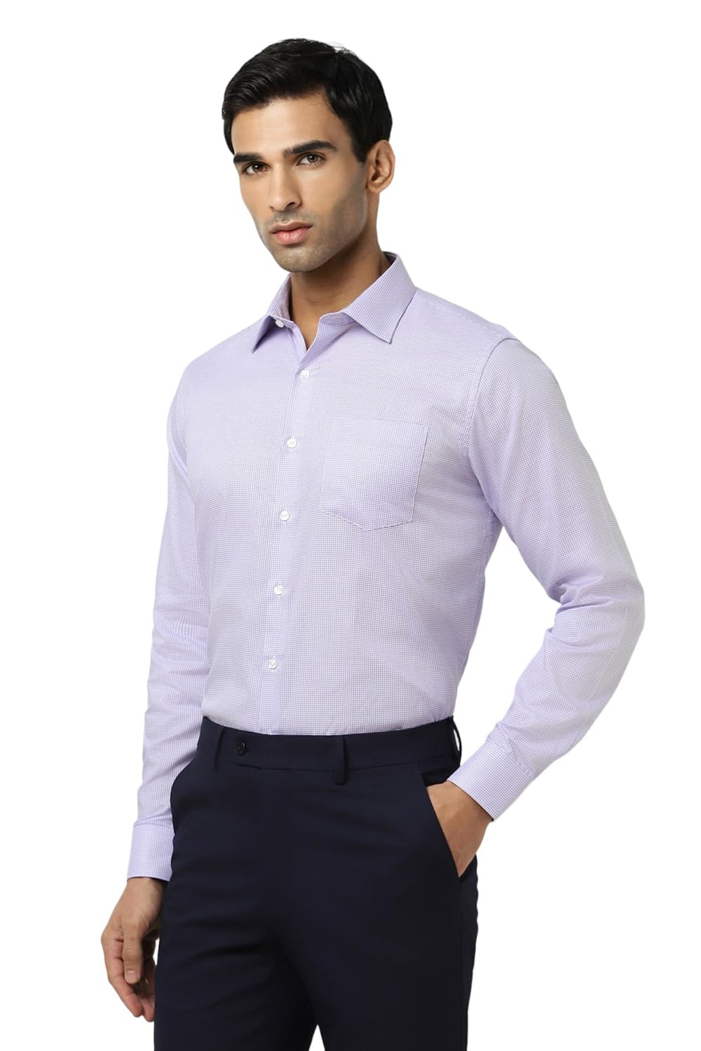 Van Heusen Men's Lavender Checkered Shirt - Image 2