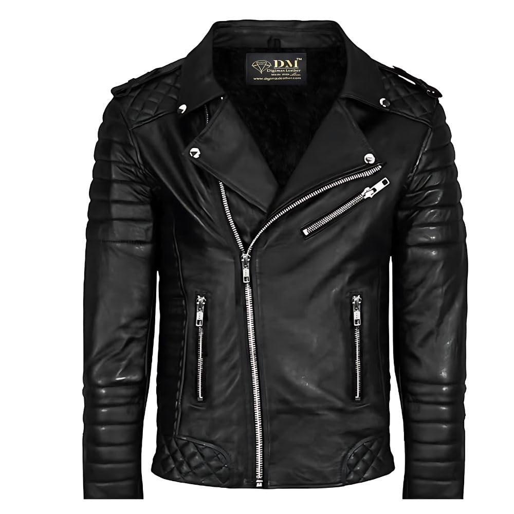 DIGIMAX LEATHER Faux Leather Jacket for Men - Black
