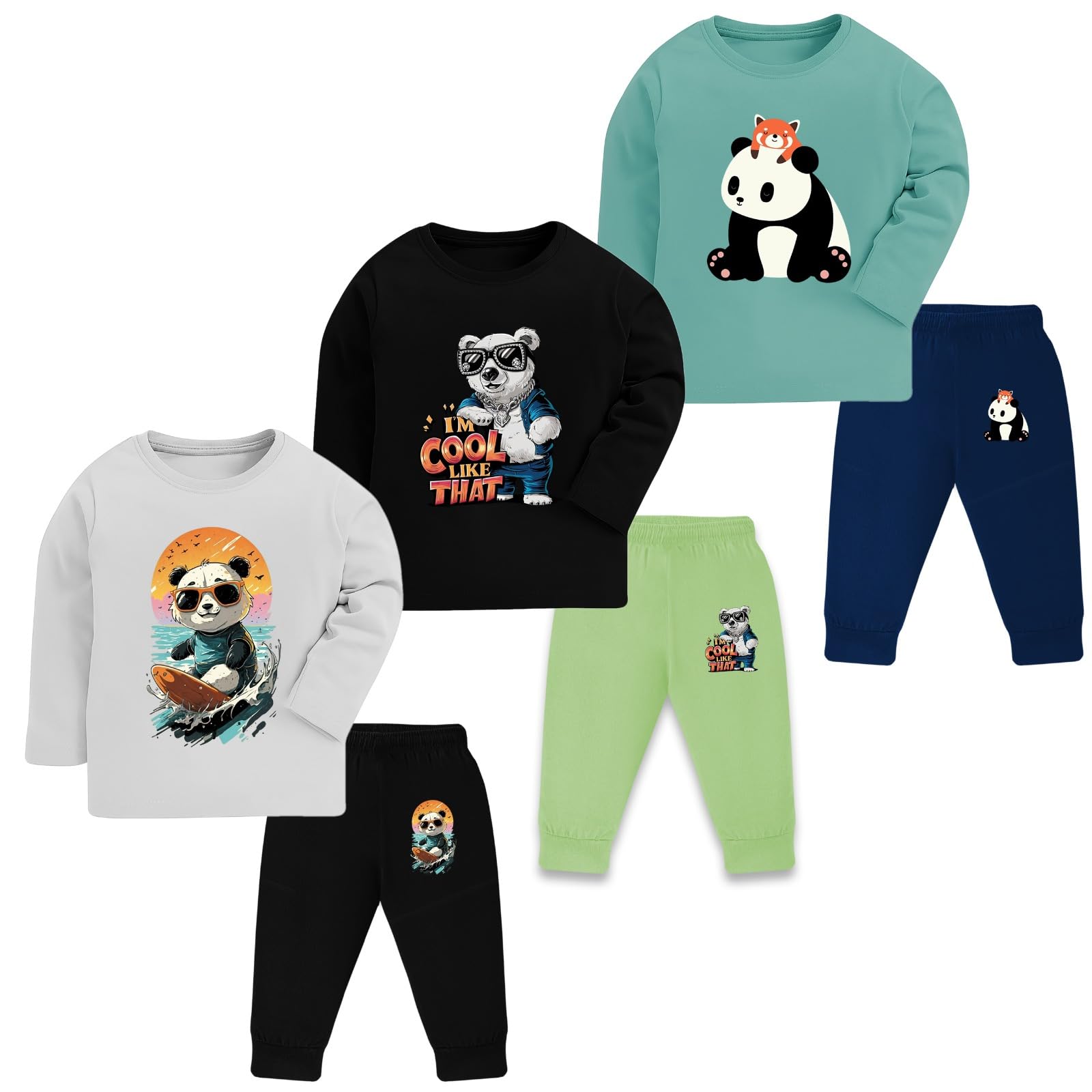 TS LAVI TAVI Toddler Cotton Printed T-shirt Pyjama Set