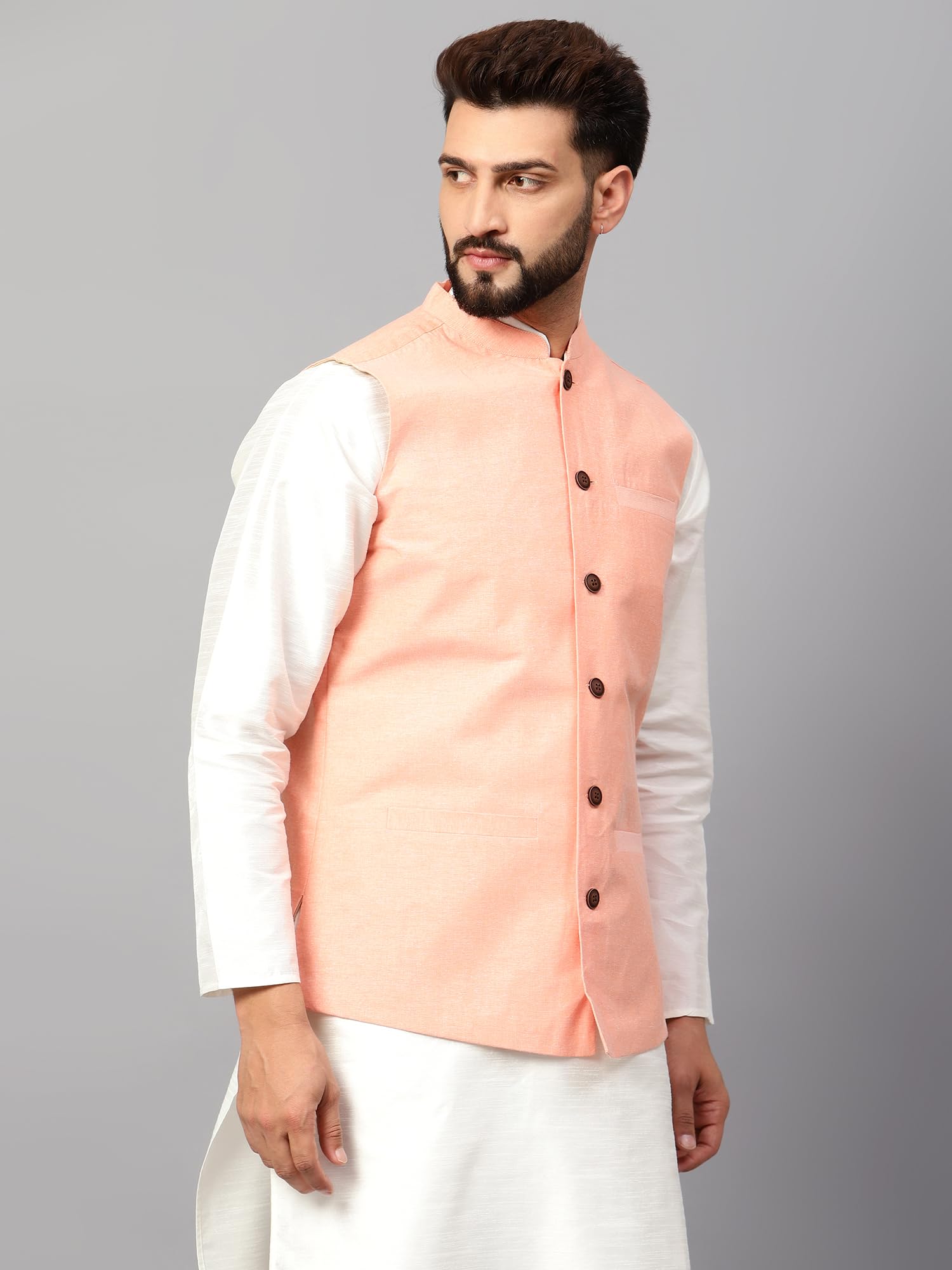 Chikan Men Nehru Jacket - Solid Ethnic - Image 3