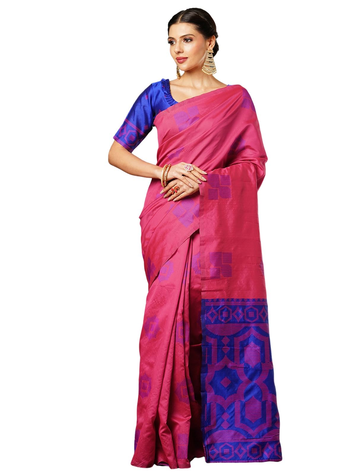 Banarasi Silk Saree - Dark Pink