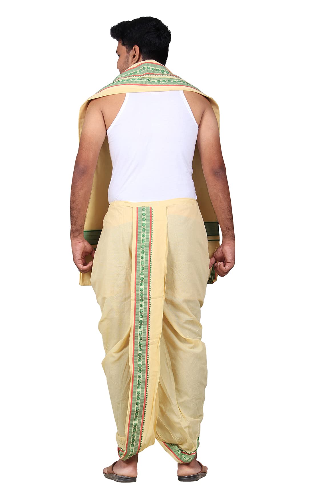 PRAKASAM Cotton Men's Panchakacham Dhoti Towel Set - Image 4