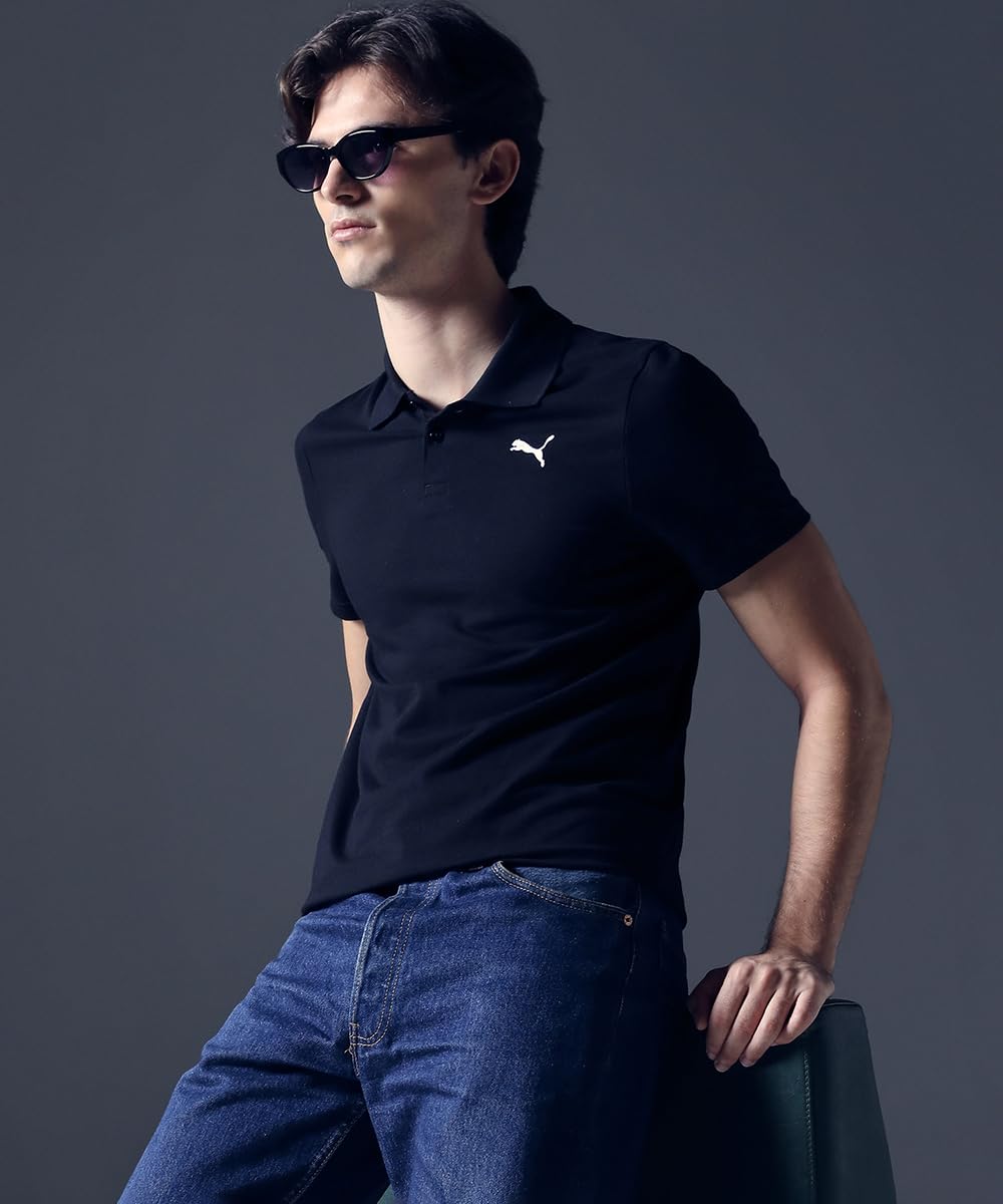 PUMA Men's Cotton Solid Slim Fit T-Shirt - Black - Image 5