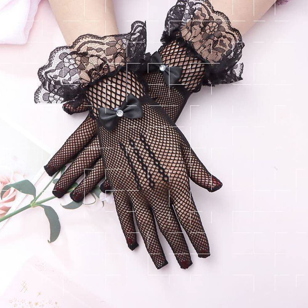 Anzailala Women's Black Lace Gloves - Image 3
