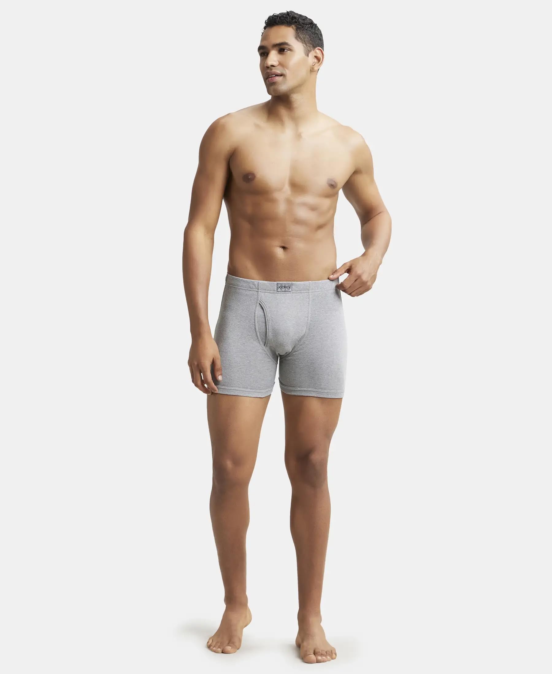 Jockey Men's Boxer Briefs - Grey Melange - Image 5