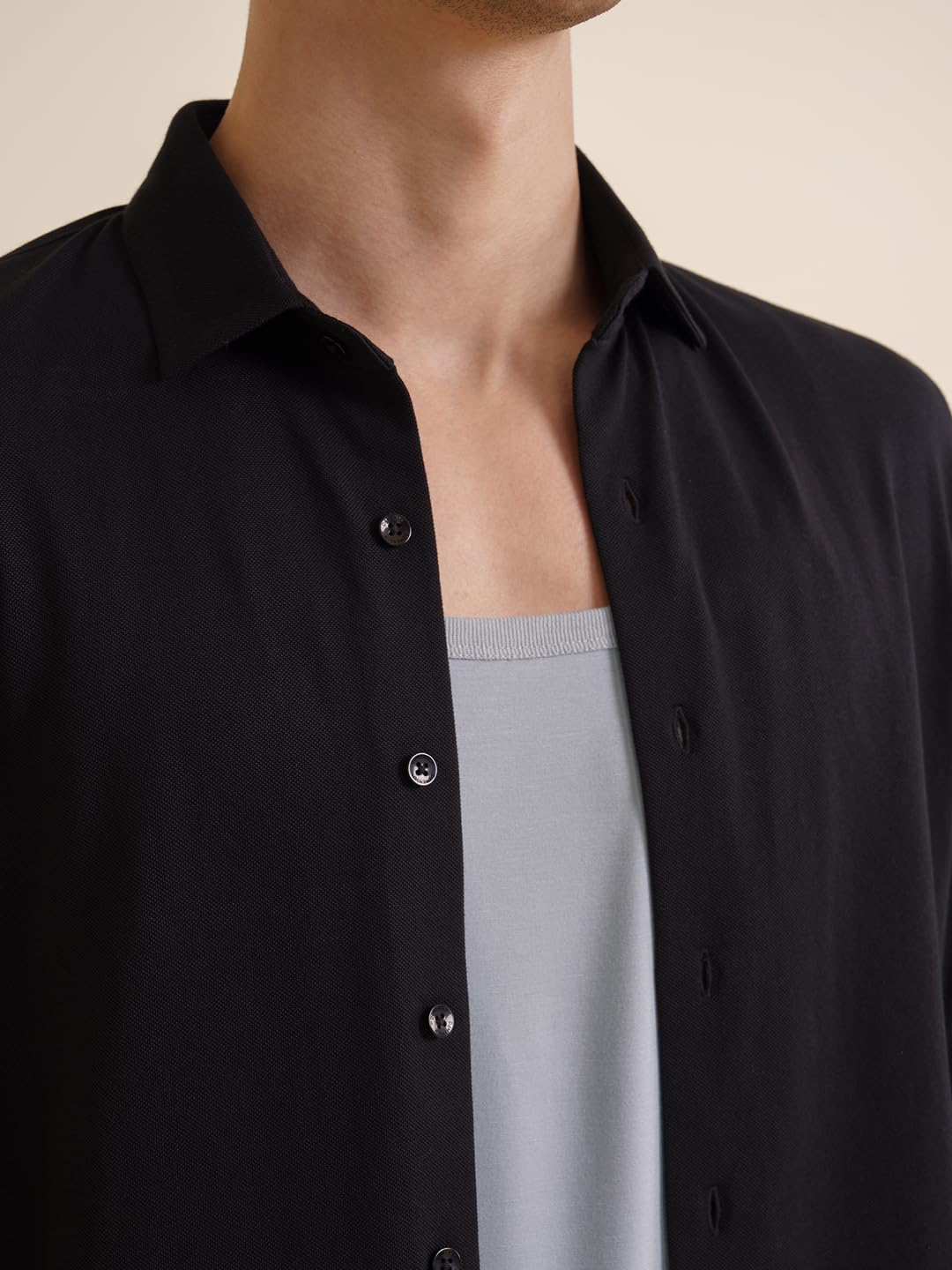 DaMENSCH Men's Cotton Blend Vest - Grey White - Image 5