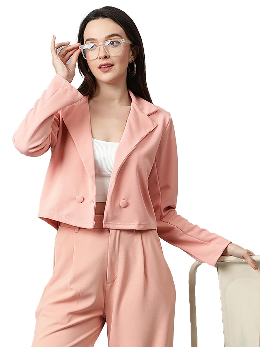 KOTTY White Shawl Collar Blazer for Women