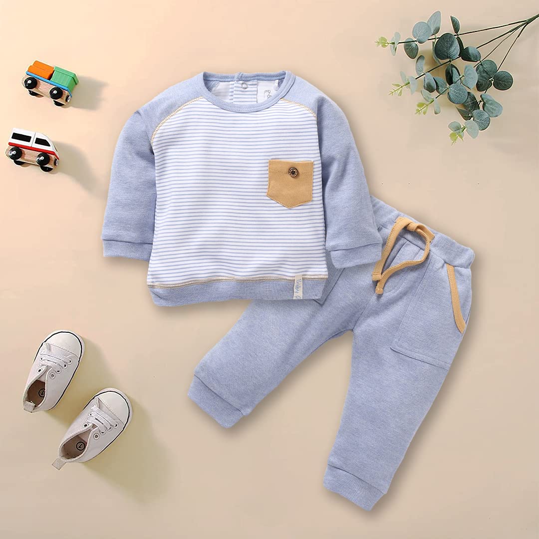 Baby Boy Striped Cotton Clothing Set - Image 2