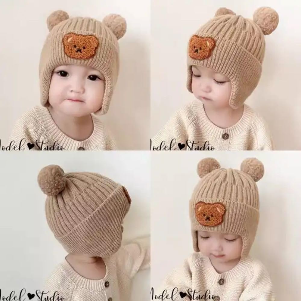 SYGA Winter Warm Baby Hat - Brown - Image 3