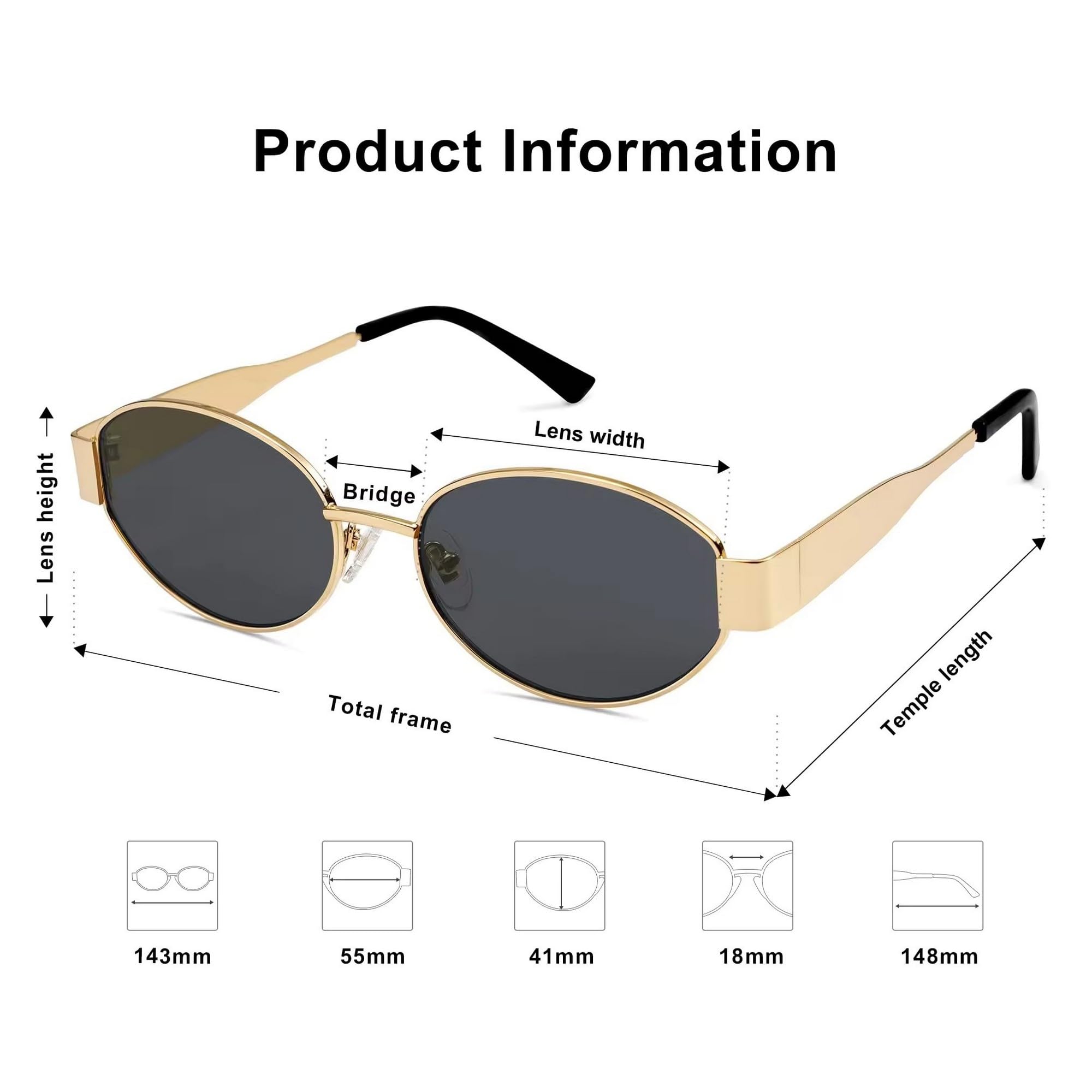 Dervin Retro Oval Sunglasses for Women & Men - Image 5