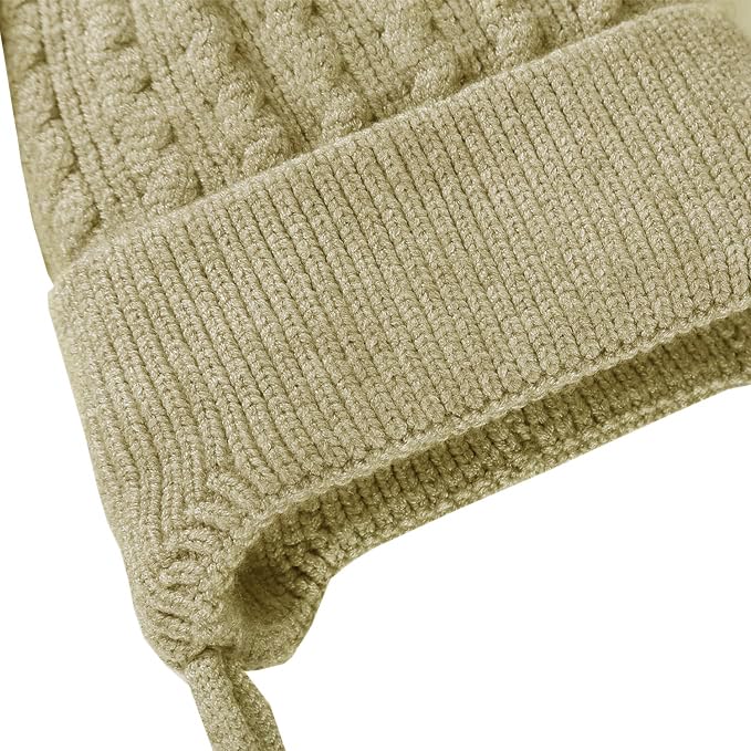 INFISPACE Beige Woolen Skull Beanie Cap for Babies - Image 2