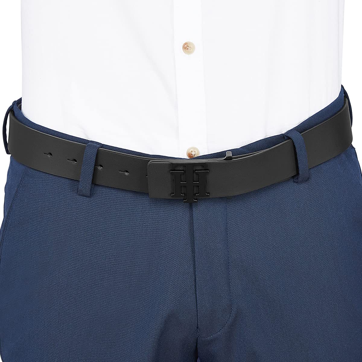 Tommy Hilfiger Leather Belt for Men - Black - Image 4