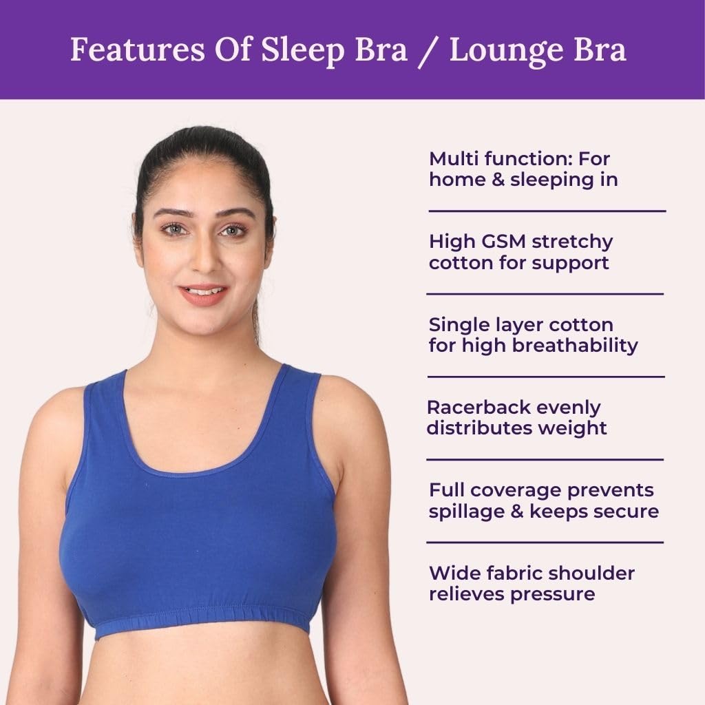 adira Royal Blue Full Coverage Bra for Women - Image 3