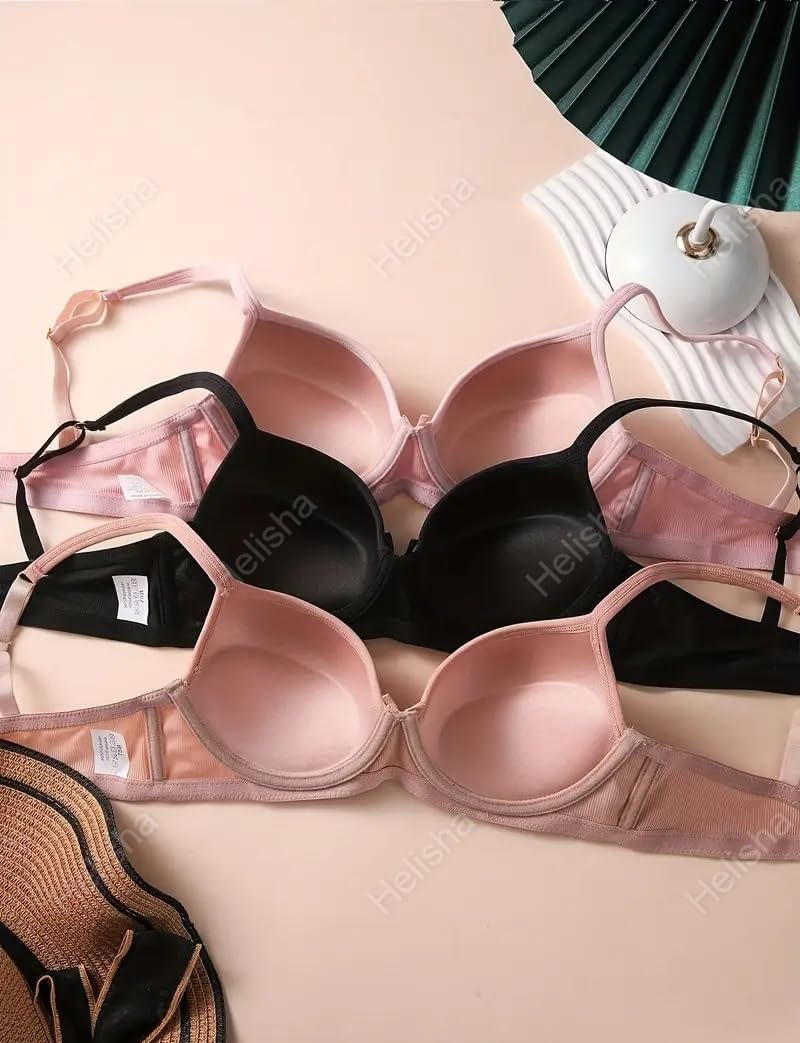 HELISHA Women's Ribbed Cotton Padded Pushup Bra - Image 5