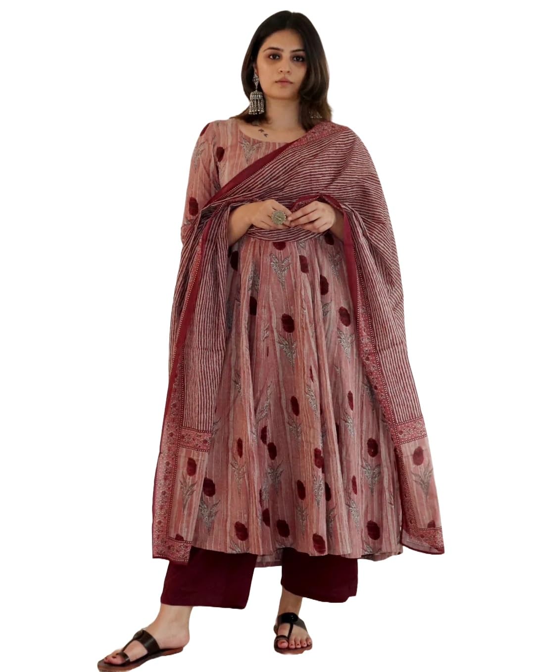 Nermosa Women Printed Anarkali Kurta Set