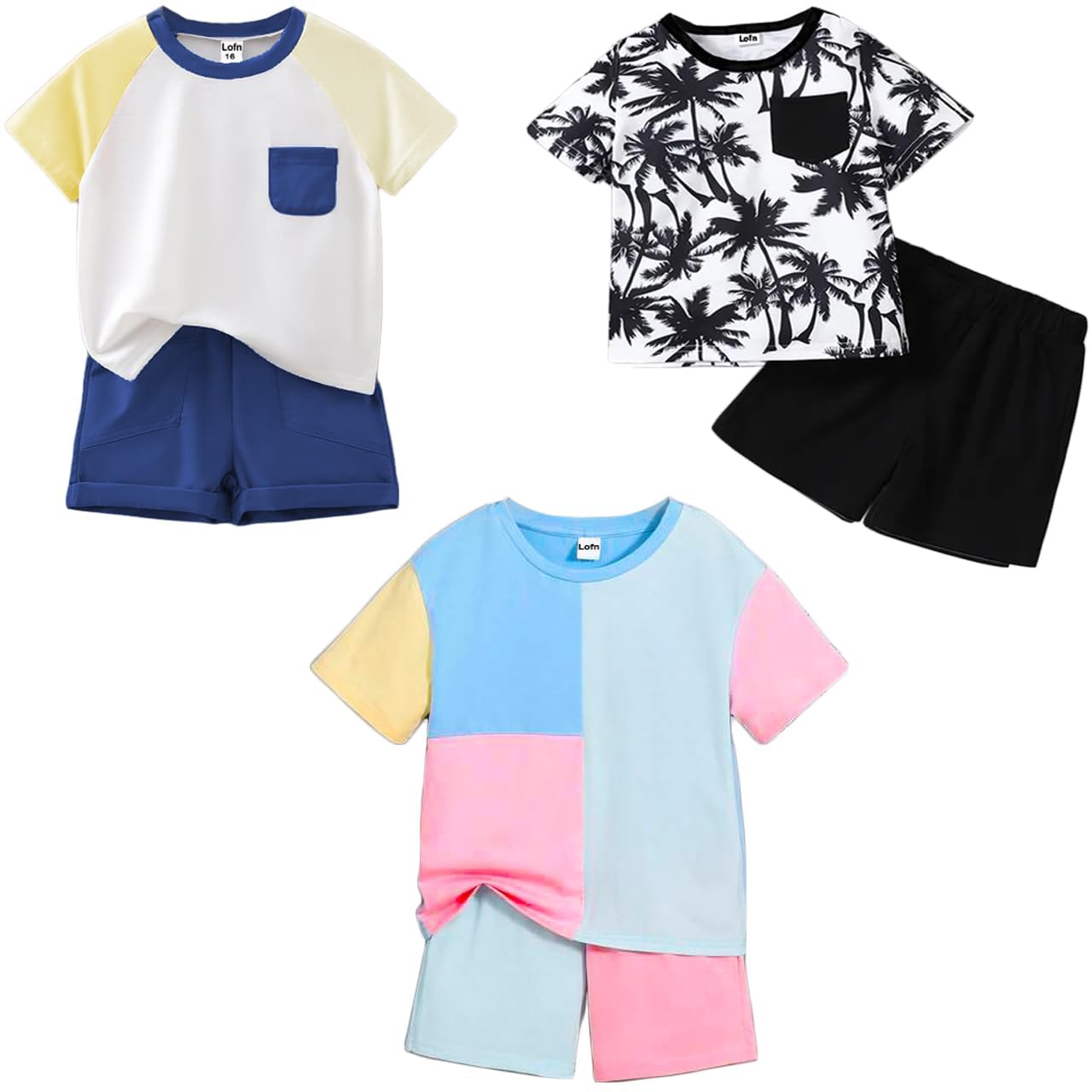 Lofn Unisex Child Cotton Pajama Set - Multicolour