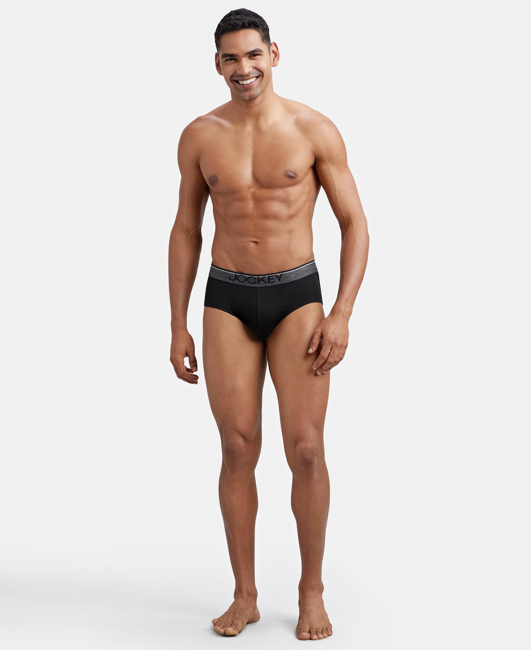 Jockey Men's Cotton Solid Brief - Black - Image 5