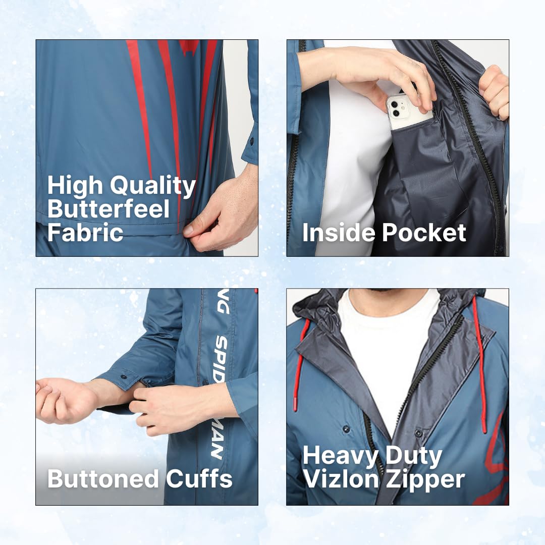 Citizen Spiderman Reversible Raincoat for Men - Waterproof - Image 4