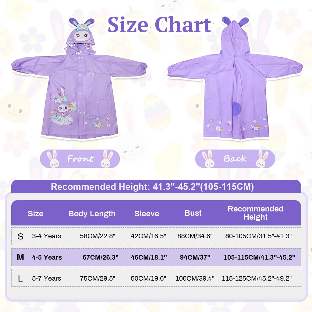 SNOWIE Kids Hooded Raincoat - Cartoon StellaLou Print - Image 2