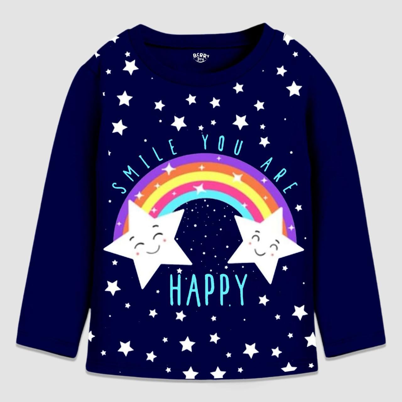 Berry Joy Kids Girls Full Sleeves Cotton T-Shirt - Image 3