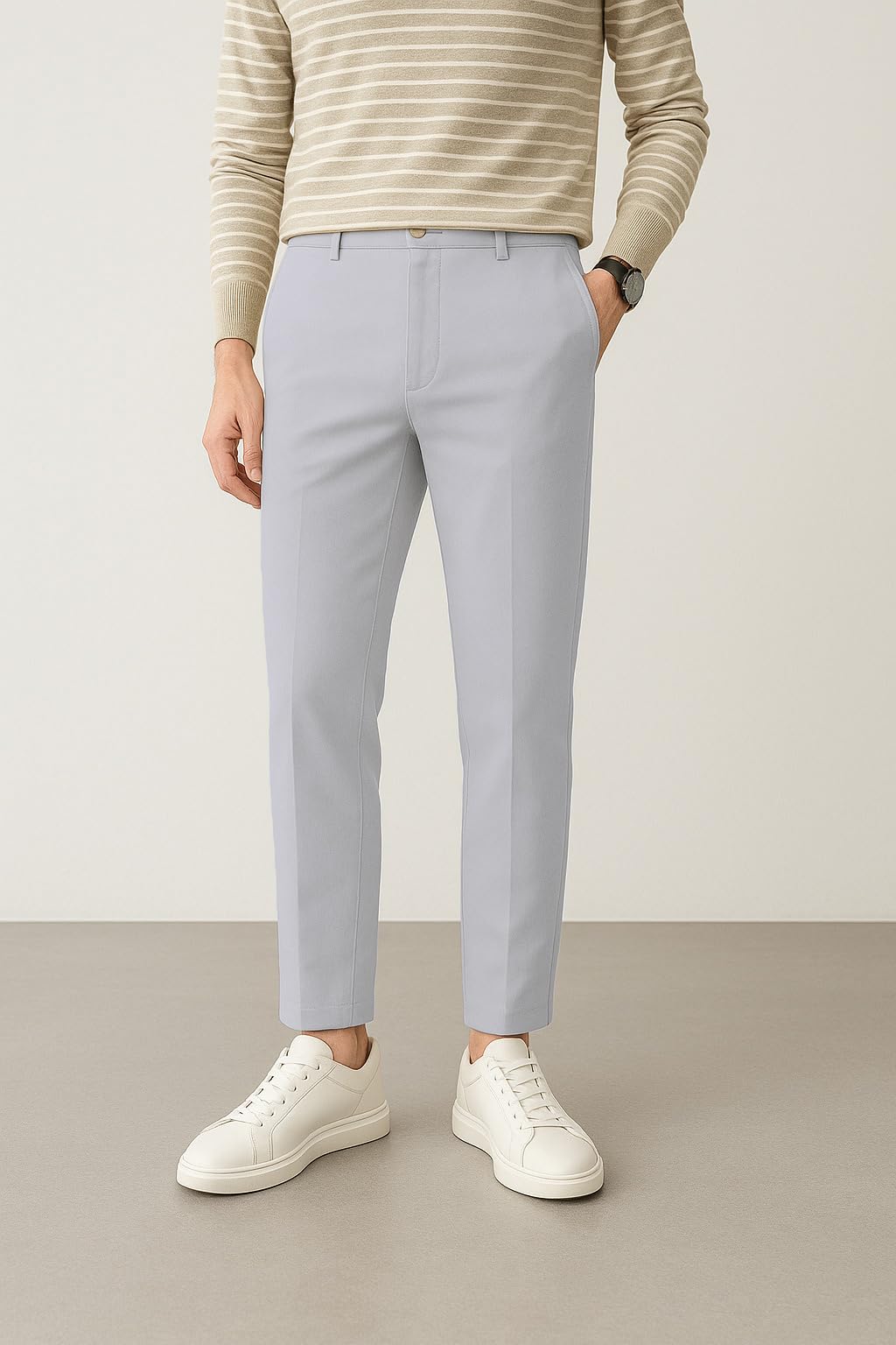 RAGZO Formal Trousers for Men - Light Grey - Image 5