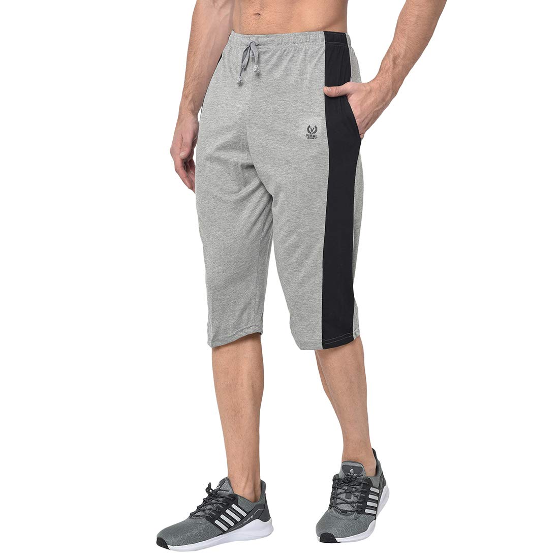 Mack Jonney Men VIMAL JONNEY Cotton Capri - Grey - Image 3