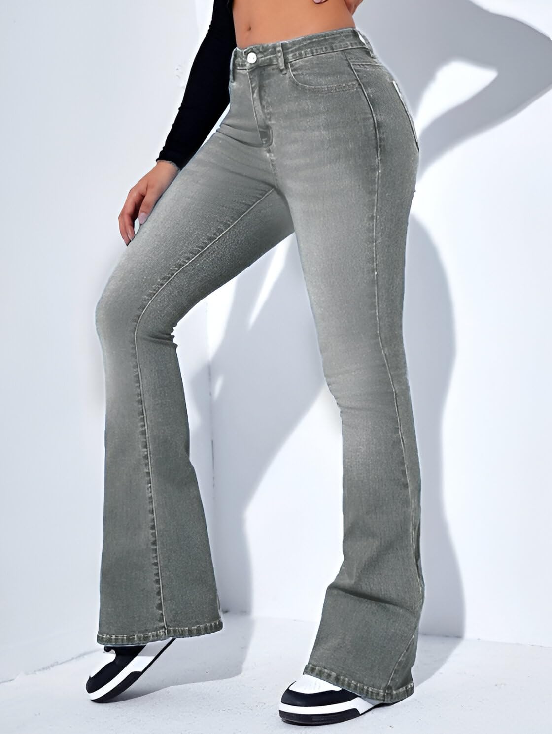 Ben Martin Women's Grey Flared Jeans - Image 5