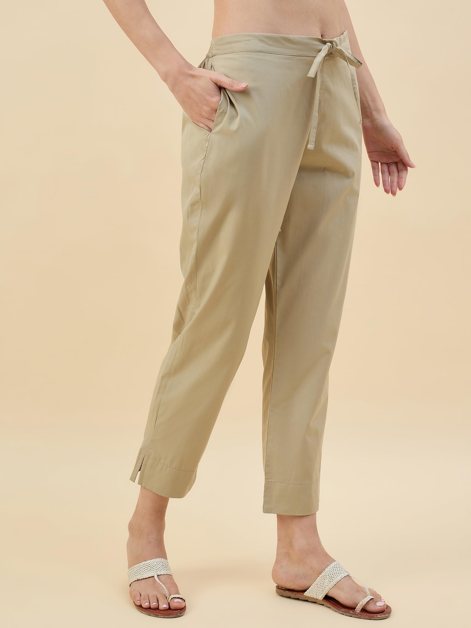 Nermosa Women Cotton Pant Elasticated Waist Trouser - Image 2