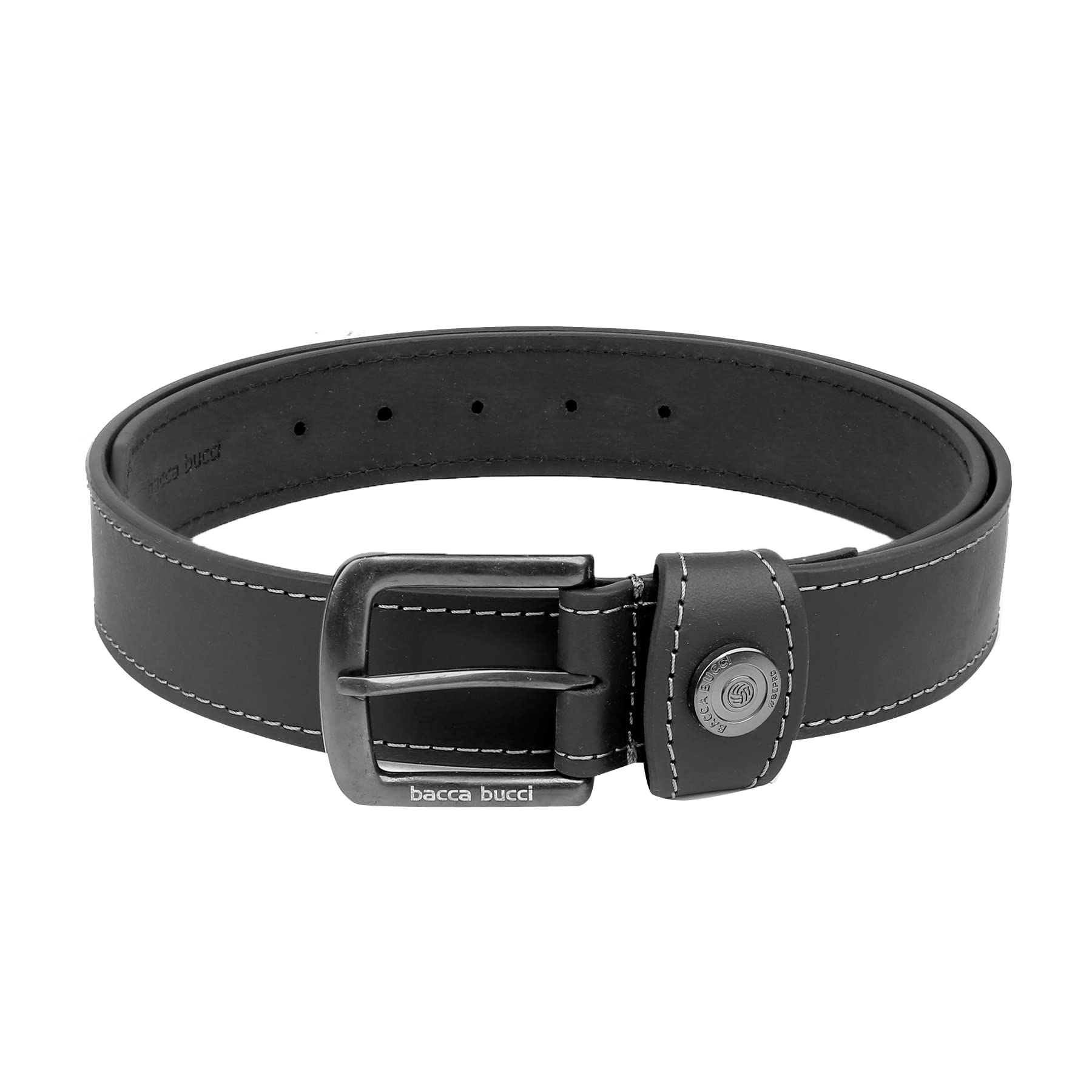 Bacca Bucci Men's Genuine Leather Black Belt - Image 5