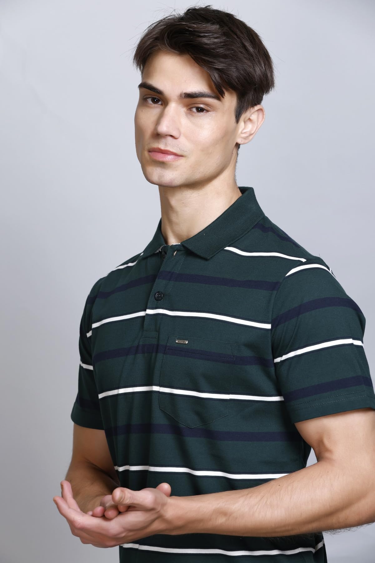 GODFREY Cotton Half Sleeve Collar Tshirt for Men - Image 2