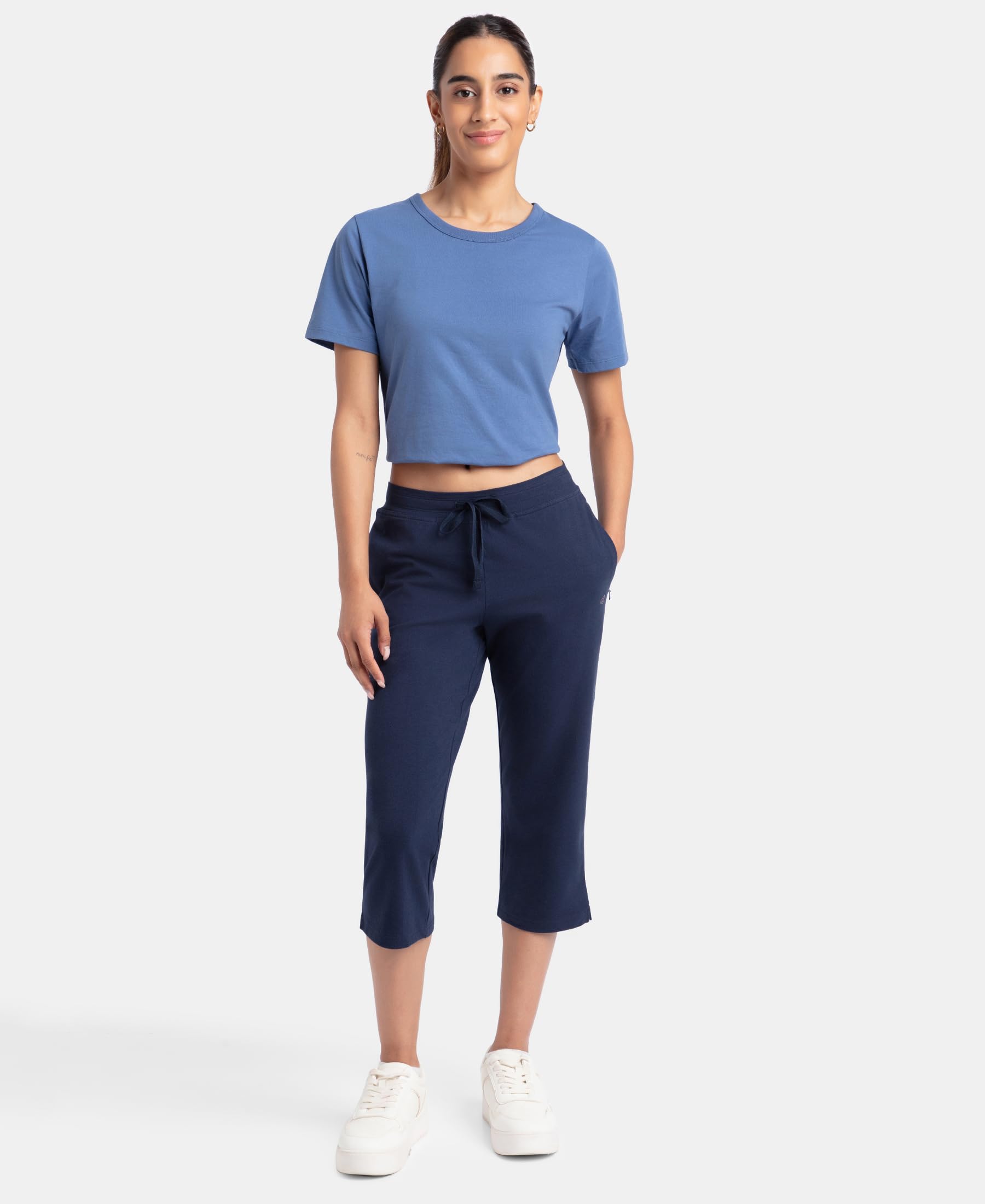 Jockey Women Cotton Capris - Navy Blue - Image 4