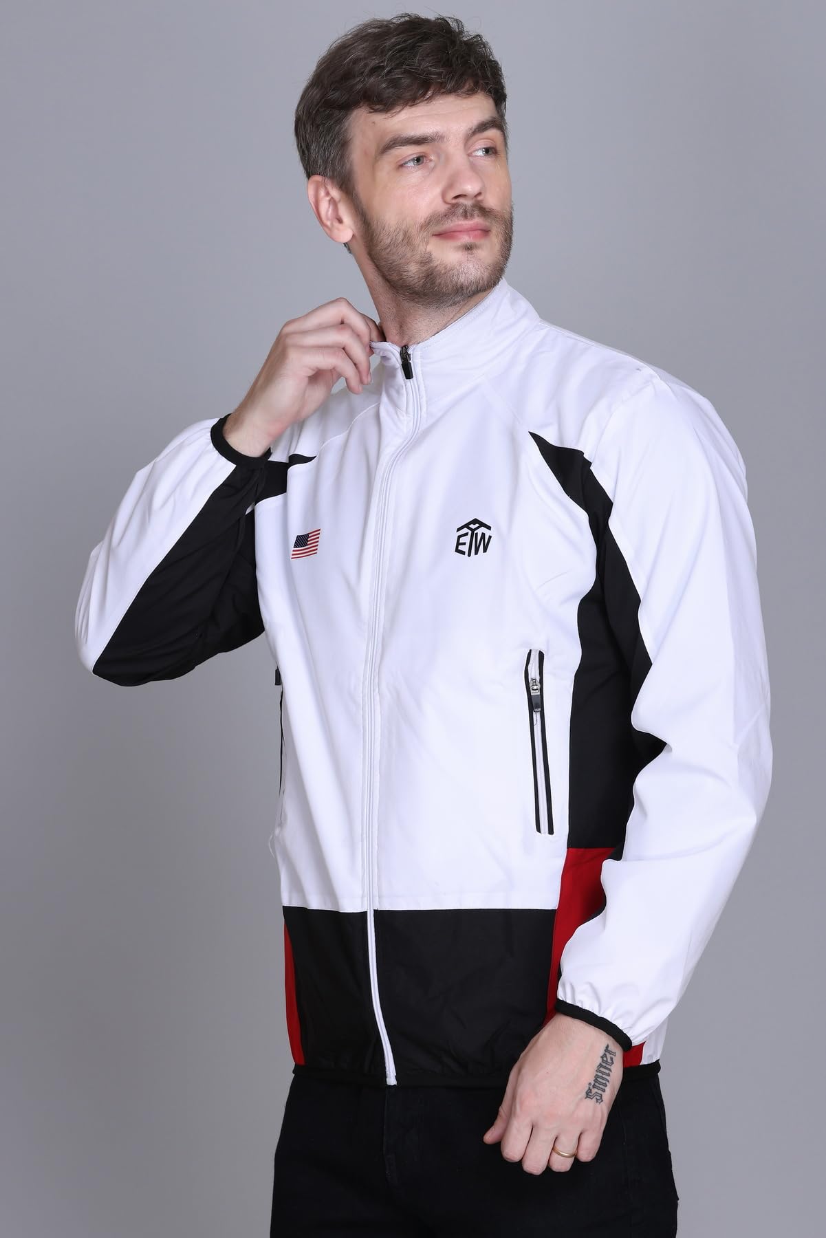 eWools Men's Nylon Winter Jacket - White - Image 3