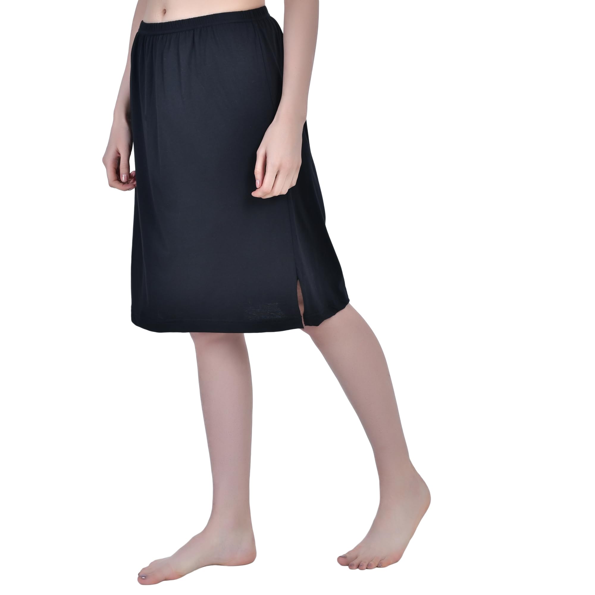 Aimly Women's Cotton Knee Length Skirt - Black - Image 4