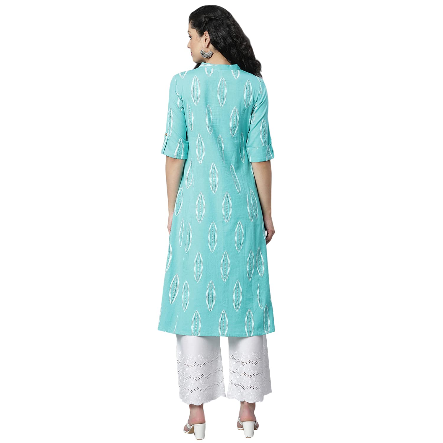 Stylum Women Block Printed Rayon A-Line Kurta - Image 2