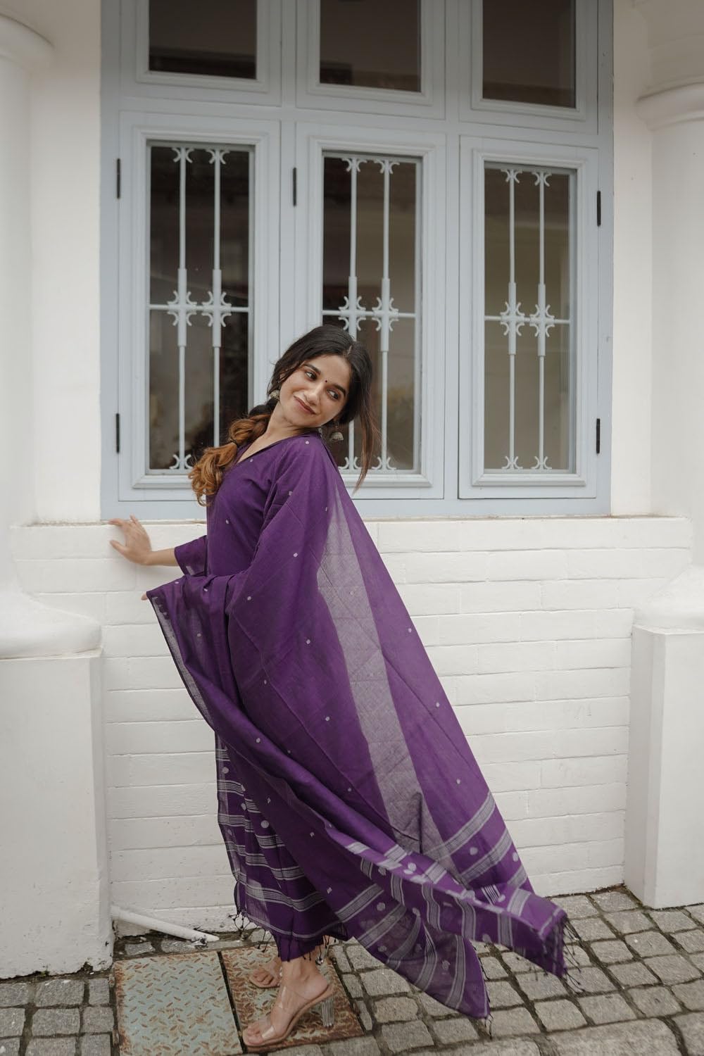 GoSriKi Women's Kurta Set - Violet - Image 4