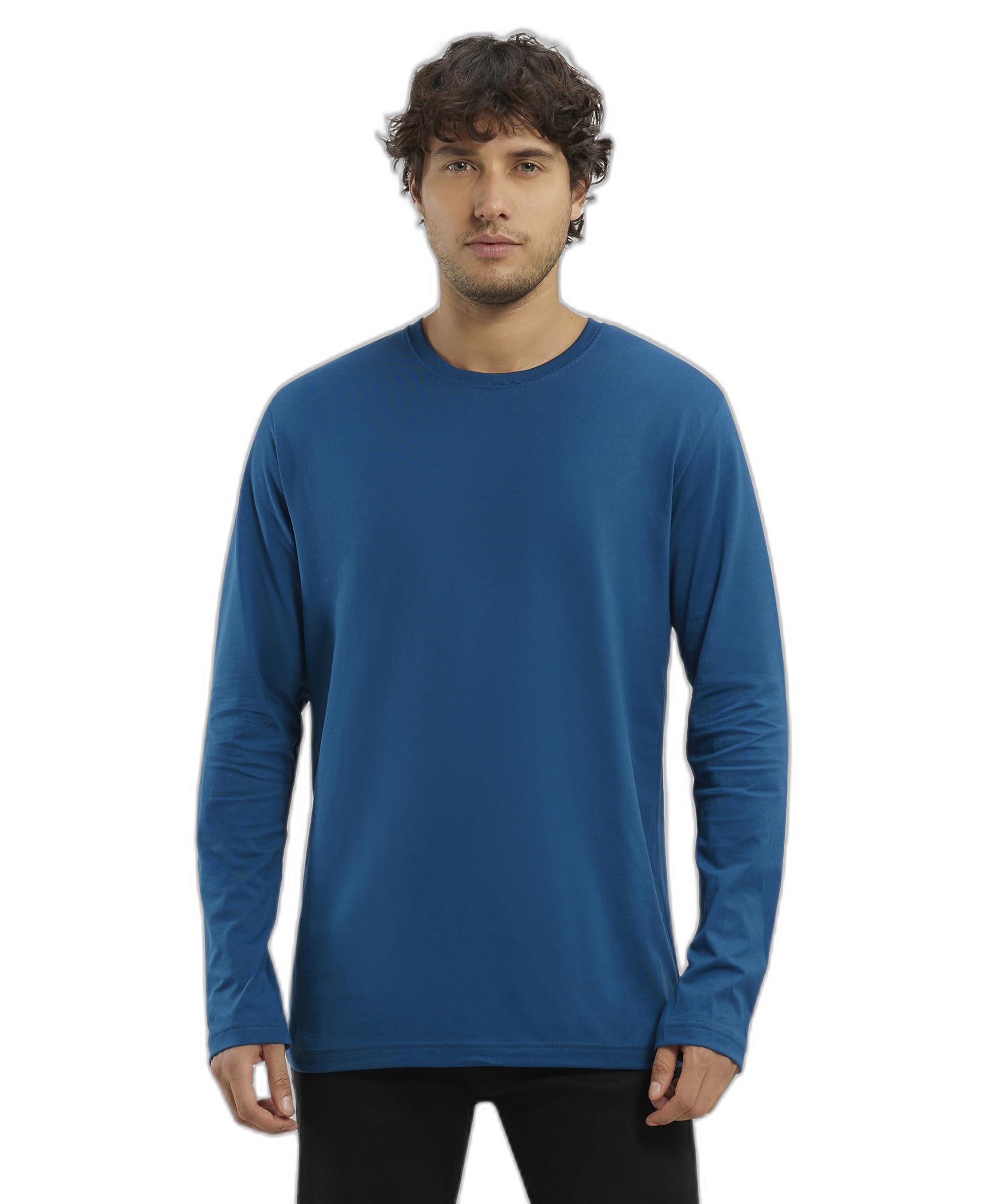 Jockey Men's Teal Full Sleeve T-Shirt