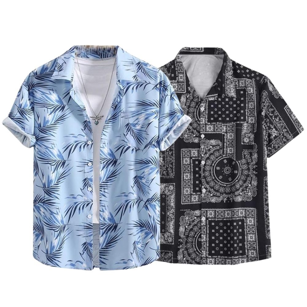 Men's Tropical Print Shirt - Rayon