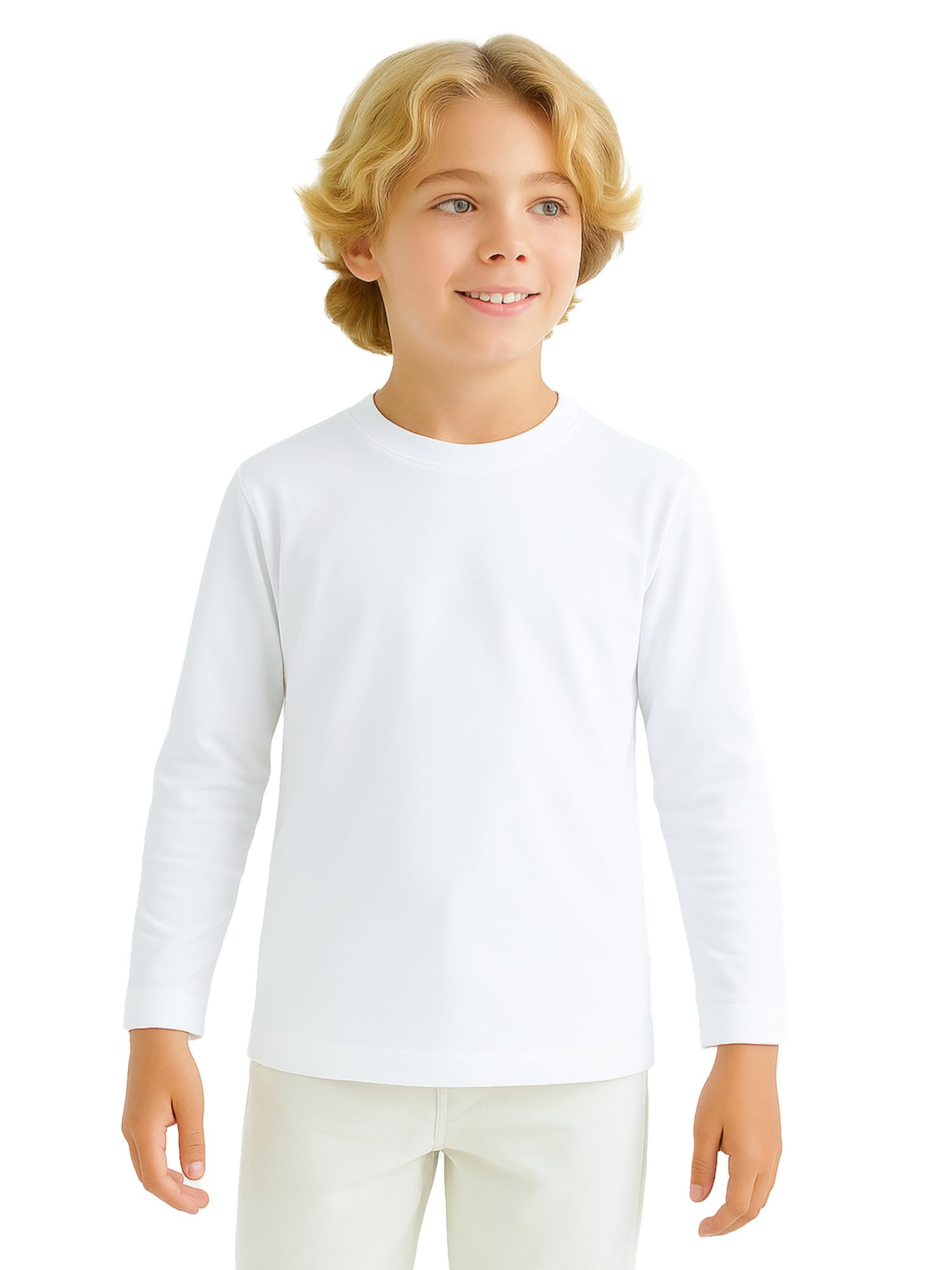 DYCA Boys White Round Neck T-Shirt