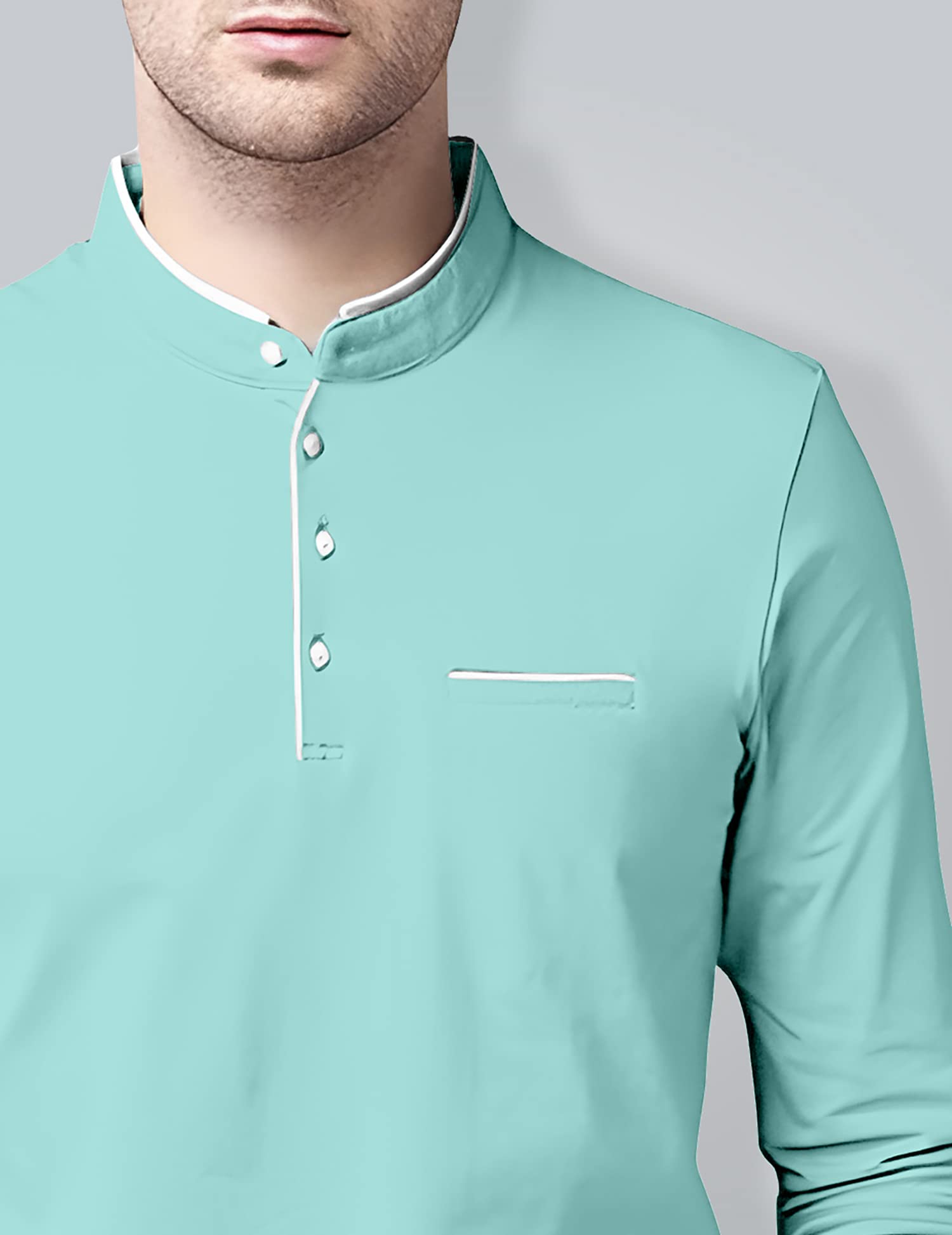 AUSK Men Cotton Henley Neck T-Shirt - Image 3