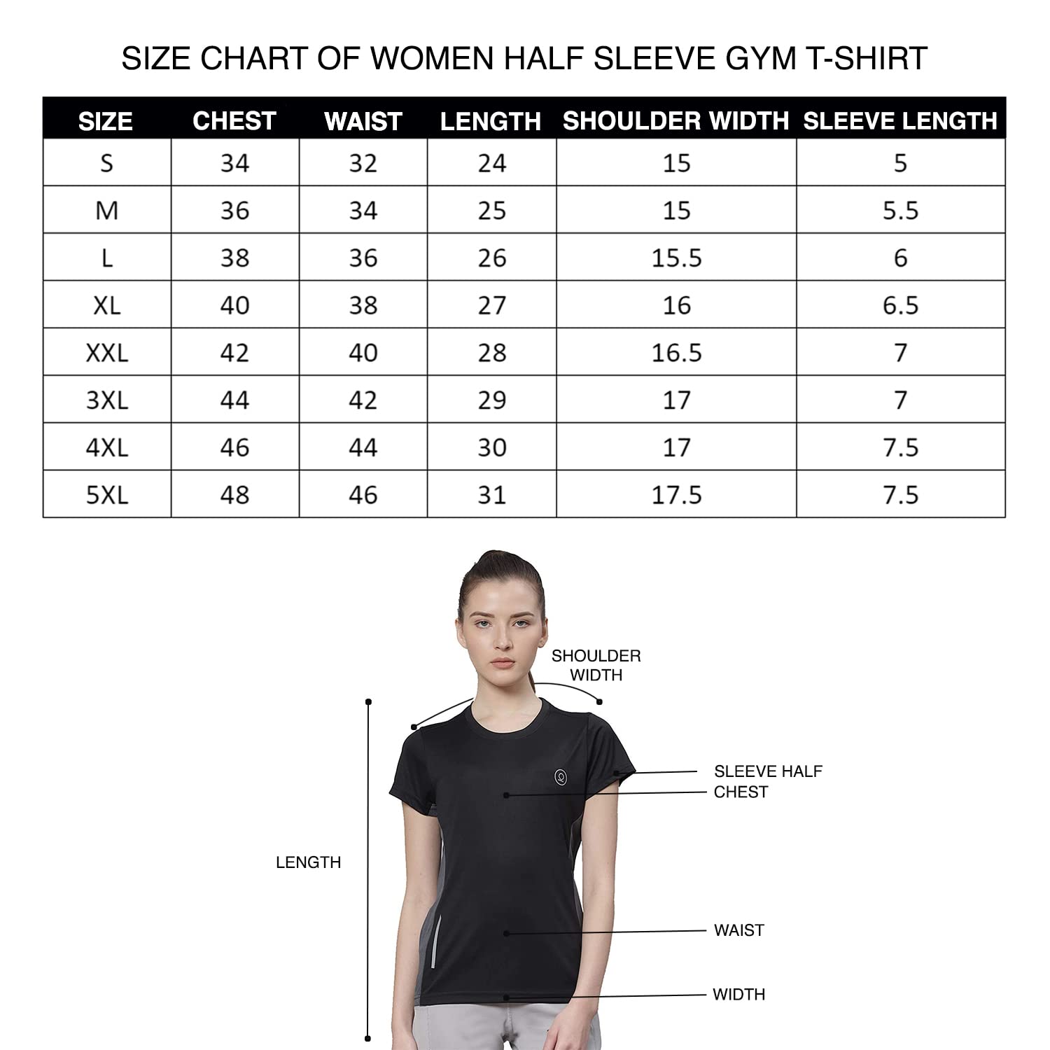 CHKOKKO Women's Quick Dry Gym T-Shirt - Dark Grey - Image 2