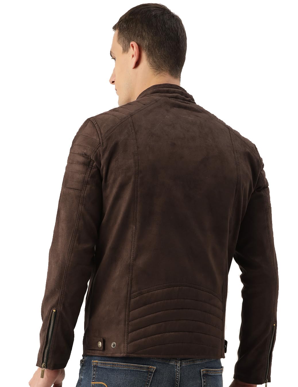 Men's Coffee Suede Jacket - Image 2