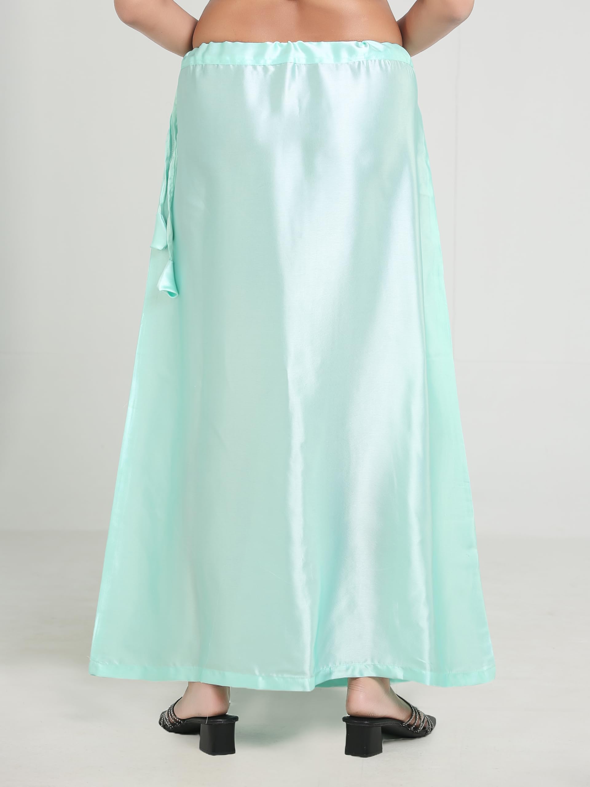 Madhu Fashion Women's Satin Saree Petticoat - Pista Green - Image 2