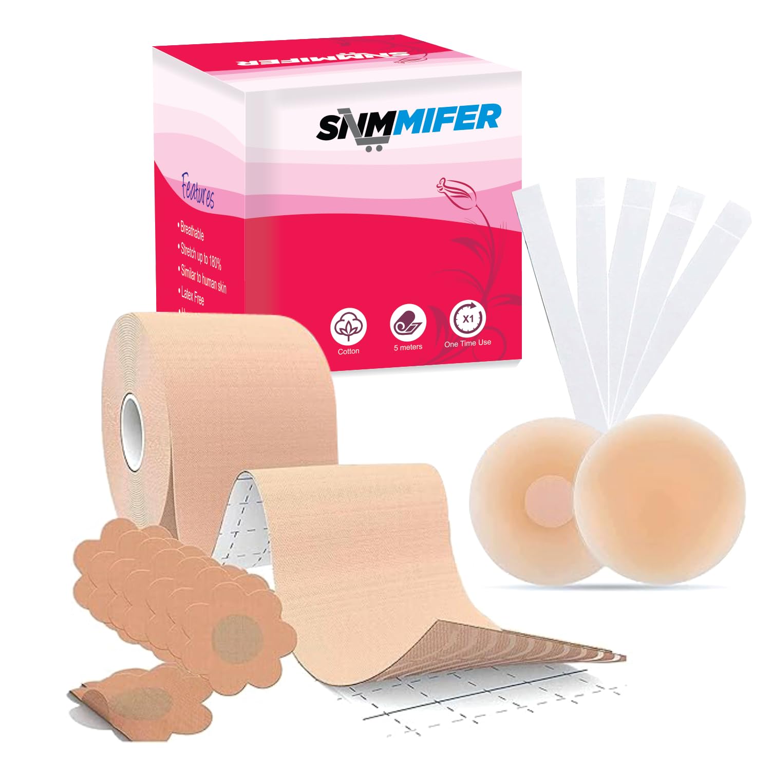 SNMMIFER Boob Tape Kit with Nipple Pasties