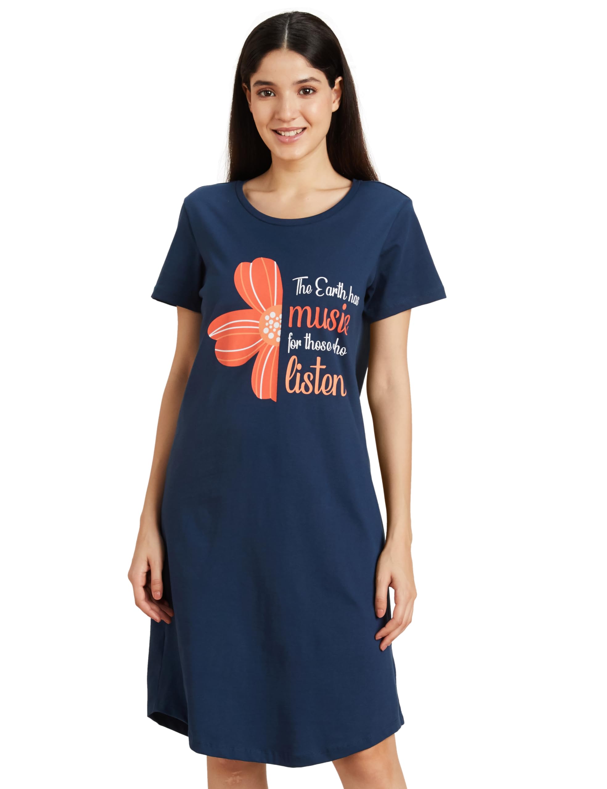 Amazon Women Cotton Knee Length Nighty